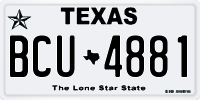 TX license plate BCU4881