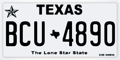 TX license plate BCU4890