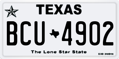 TX license plate BCU4902