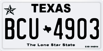 TX license plate BCU4903