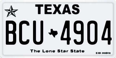 TX license plate BCU4904