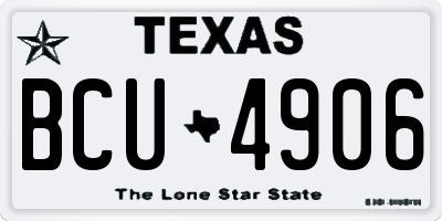 TX license plate BCU4906
