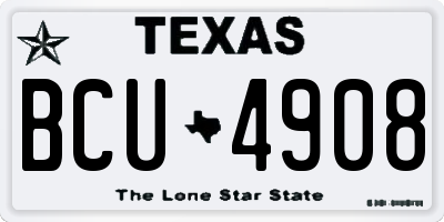 TX license plate BCU4908