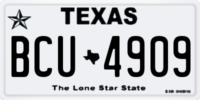 TX license plate BCU4909
