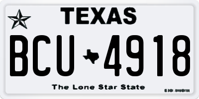 TX license plate BCU4918