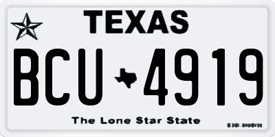 TX license plate BCU4919