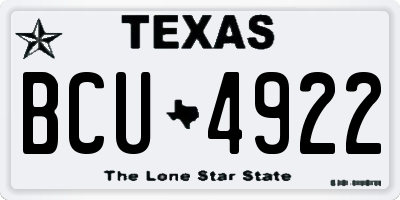 TX license plate BCU4922
