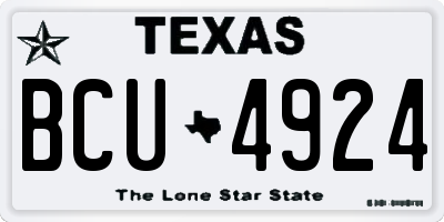 TX license plate BCU4924