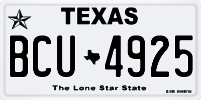 TX license plate BCU4925