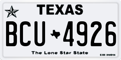 TX license plate BCU4926