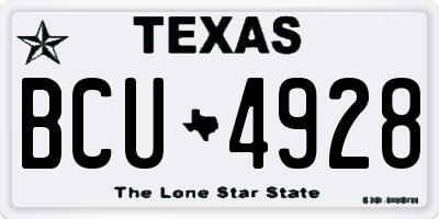 TX license plate BCU4928