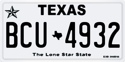 TX license plate BCU4932