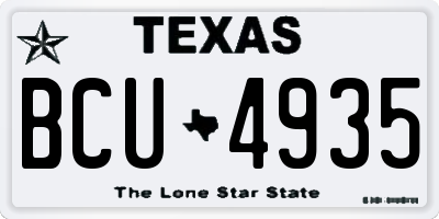 TX license plate BCU4935
