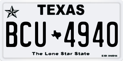 TX license plate BCU4940
