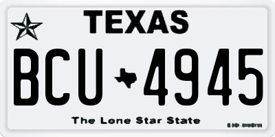 TX license plate BCU4945