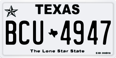 TX license plate BCU4947