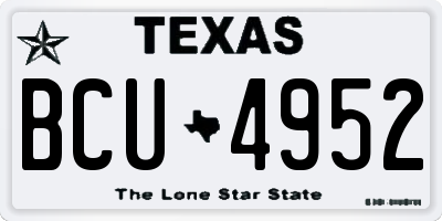 TX license plate BCU4952