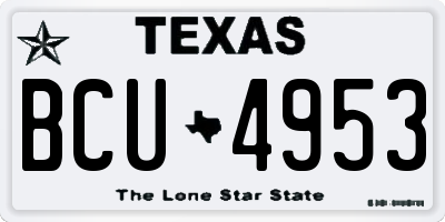 TX license plate BCU4953