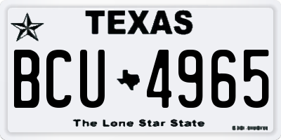 TX license plate BCU4965