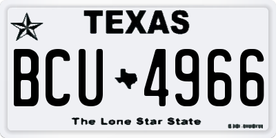 TX license plate BCU4966