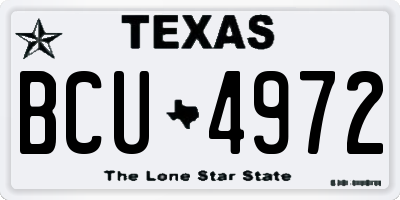 TX license plate BCU4972