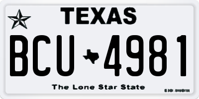 TX license plate BCU4981