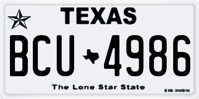 TX license plate BCU4986