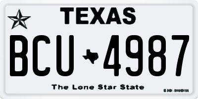 TX license plate BCU4987