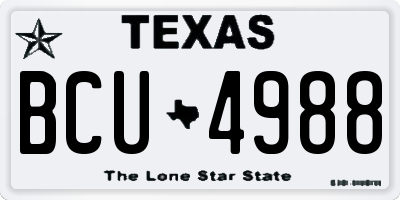 TX license plate BCU4988