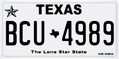 TX license plate BCU4989