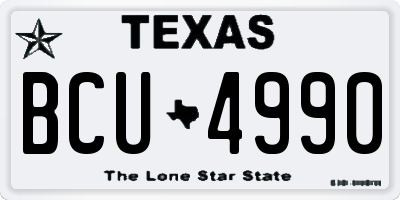 TX license plate BCU4990