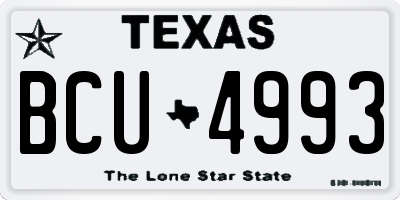 TX license plate BCU4993