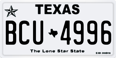 TX license plate BCU4996