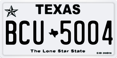 TX license plate BCU5004