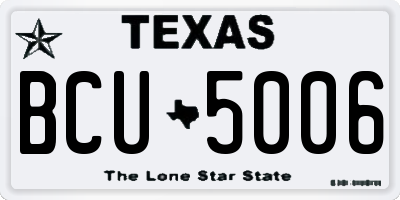 TX license plate BCU5006