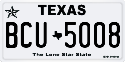 TX license plate BCU5008