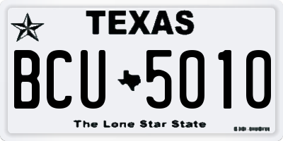 TX license plate BCU5010