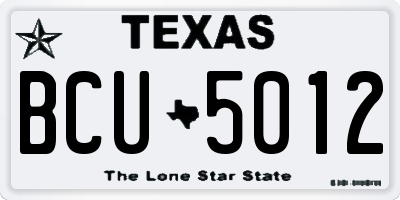 TX license plate BCU5012