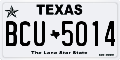 TX license plate BCU5014