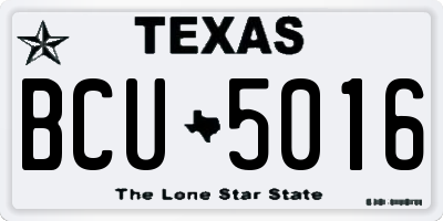TX license plate BCU5016