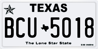 TX license plate BCU5018