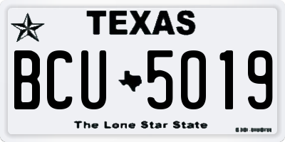 TX license plate BCU5019