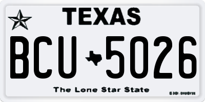 TX license plate BCU5026