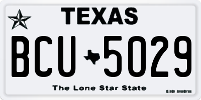 TX license plate BCU5029