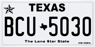 TX license plate BCU5030