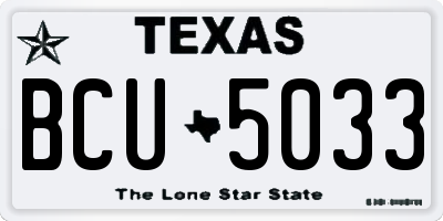TX license plate BCU5033