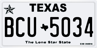 TX license plate BCU5034