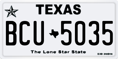 TX license plate BCU5035