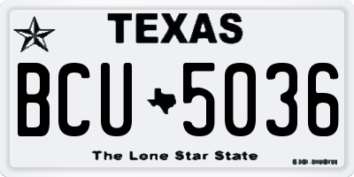 TX license plate BCU5036