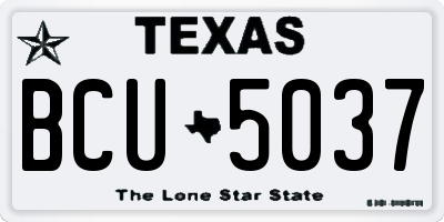 TX license plate BCU5037